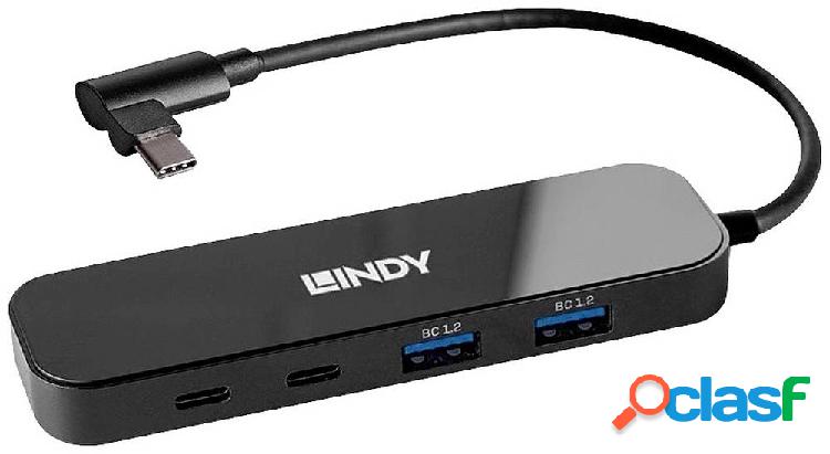 LINDY 4 Porte USB-C® (USB 3.1) Multiport Hub Nero