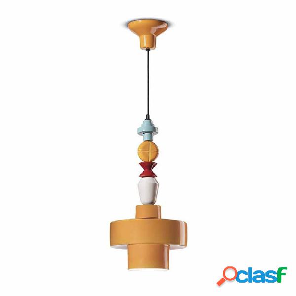 Lampada a sospensione Lariat H 60 Giallo - Lampade a
