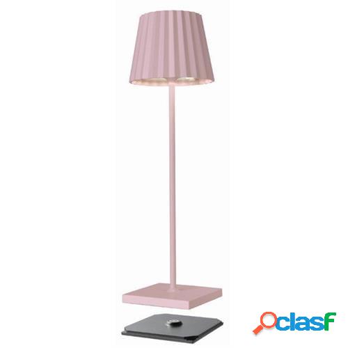 Lampada da tavolo da esterno in alluminio a LED, rosa, linea
