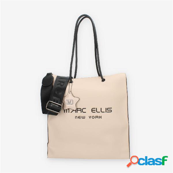 Marc Ellis Stella Borsa a spalla beige con tracolla logata
