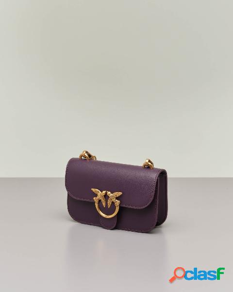 Mini Love Bag Bell Simply in pelle viola con tracolla a