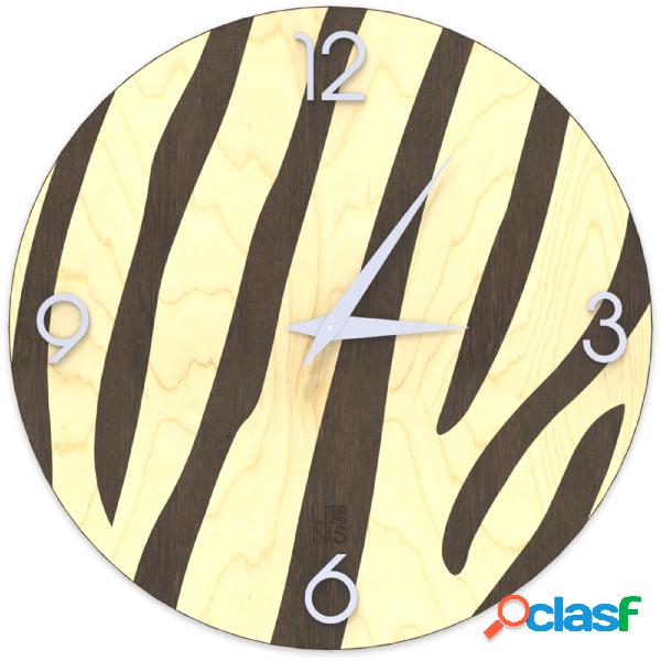 Orologio da parete ANIMALIER ZEBRA 50x3xH50cm con intarsi in