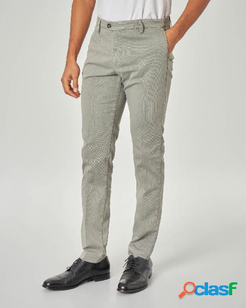 Pantalone chino grigio chiaro in drill di cotone