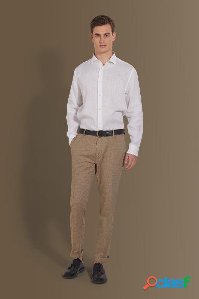 Pantalone uomo chino misto Lino