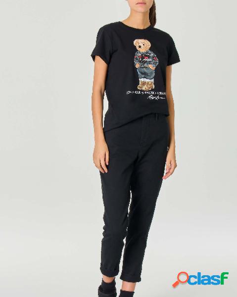 Pantaloni chino neri in twill di cotone vestibilità skinny