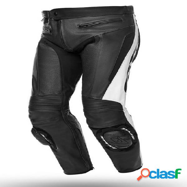 Pantaloni moto pelle Spyke LF SLIDER PANTS Nero Bianco