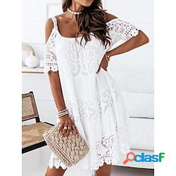Per donna Vestito casual Abito di pizzo Abito estivo Liscio
