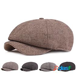 Per uomo Berretto cappello Cappello da strillone Nero Kaki