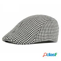 Per uomo Cappello basco Nero Rosso Poliestere Fibbia