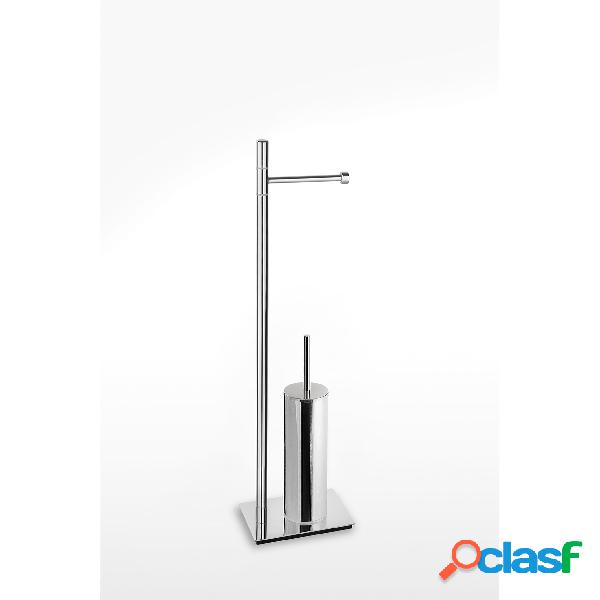 Piantana WC con Porta Rotolo più Porta scopino SLIM