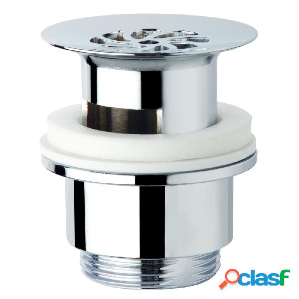 Piletta a scarico libero in ottone cromato per lavabo e