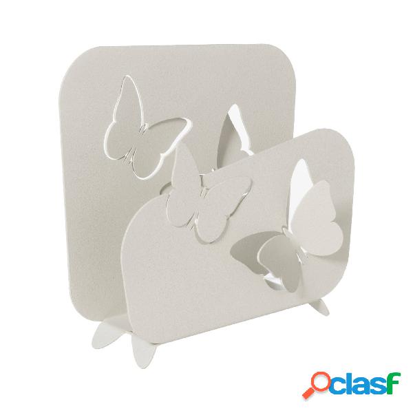 Porta tovaglioli alto con farfalle Butterfly in metallo,