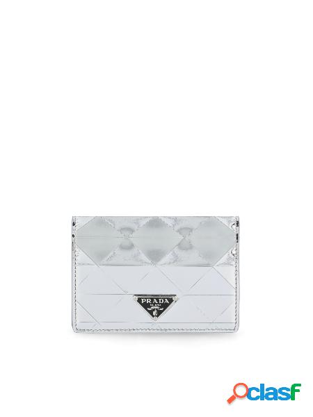 Portacarte con tracolla in pelle metallizzata