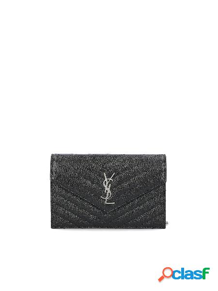 Portafogli Envelope in Pelle Goffrata Grain de Poudre Con