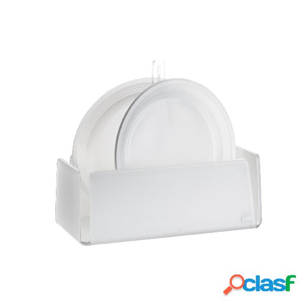 Portapiatti bianco satinato in cristallo acrilico Linea LIKE