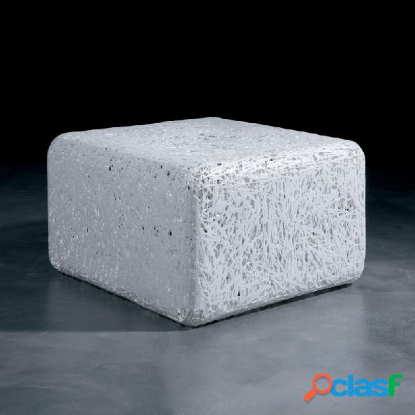 Pouf ZOE in materiale plastico termofuso 69x69xh42 cm bianco