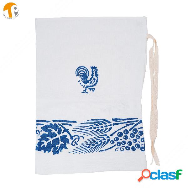 Sacchetto in cotone-lino con stampe romagnole. Colore Blu.