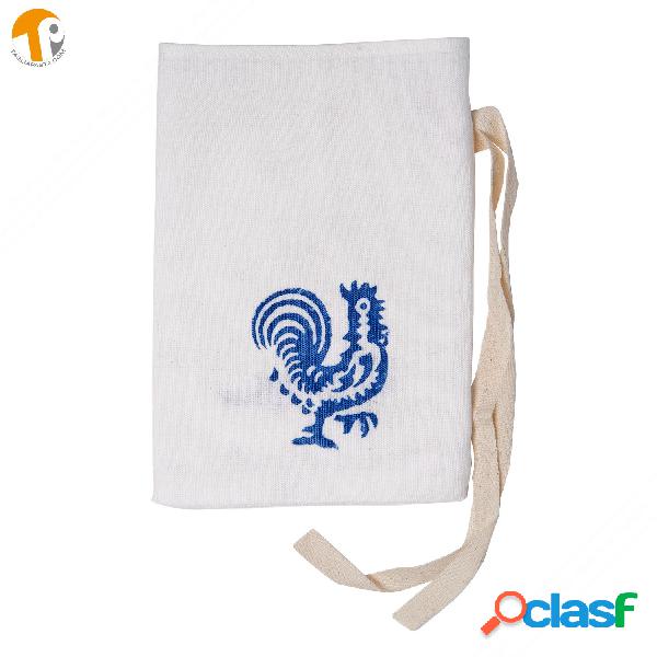 Sacchetto porta oggetti in cotone-lino con stampe romagnole