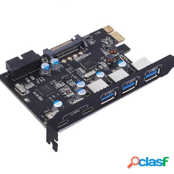 Scheda PCI Express a 3 PORTE USB 3.0 2 porte USB3.1 Type-C