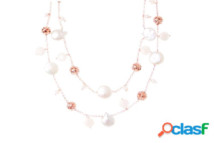 Selezione Zanolli Collana argento rosè con perle di fiume