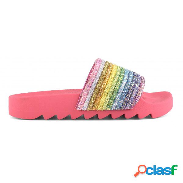 Slides con tomaia arcobaleno