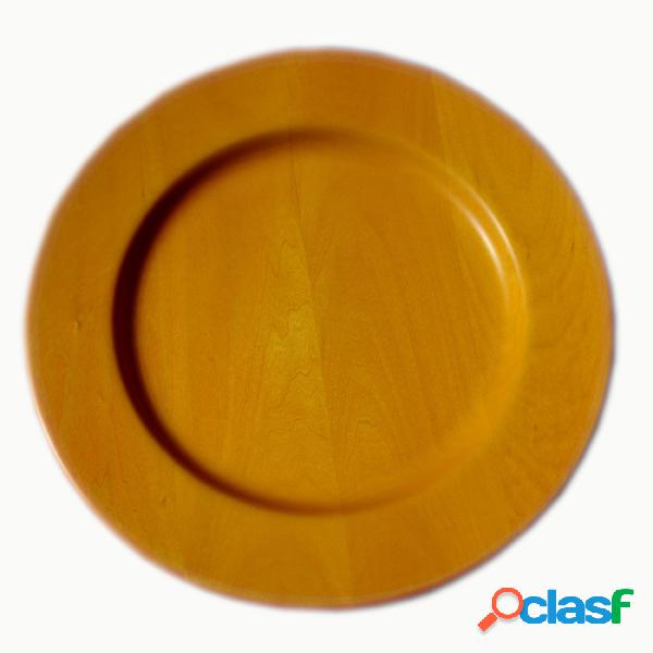 Sottopiatto in legno massello Ø 32xh 3,2cm con legno