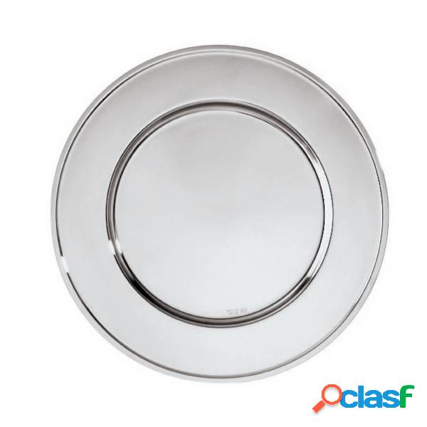 Sottopiatto rotondo in acciaio inox 18.10 lucido 33x33 cm