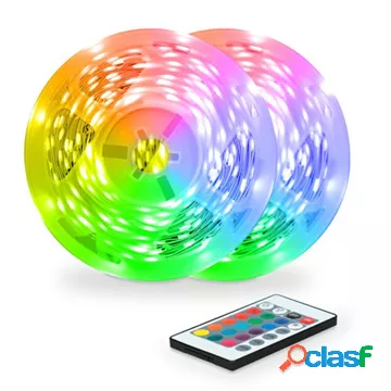Striscia LED RGB colorata Ksix con telecomando - 2x5m