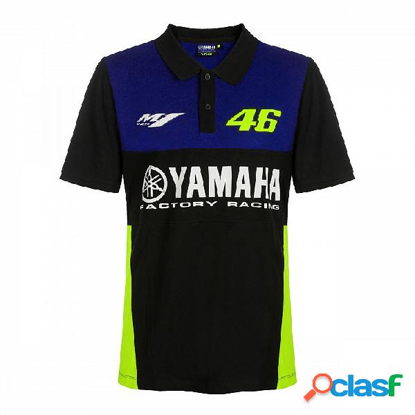 T-shirt Polo VR46 RACING Yamaha Blu Nero Giallo