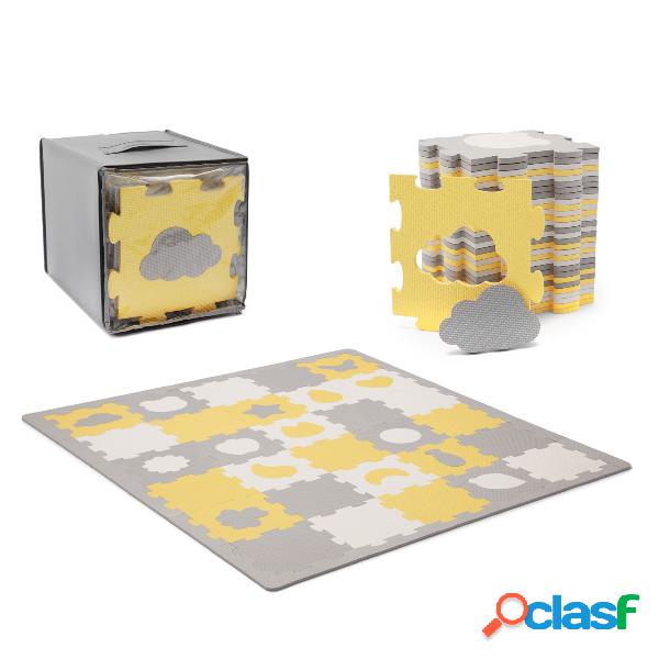 Tappetino schiuma puzzle 3D LUNO SHAPES jaune