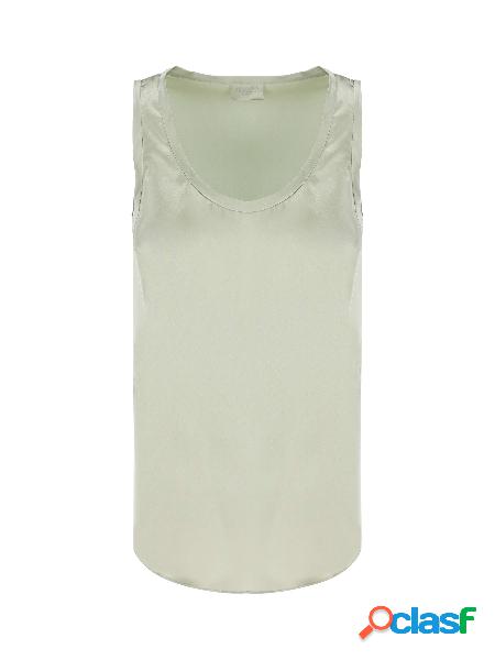 Top reversibile in raso di seta stretch