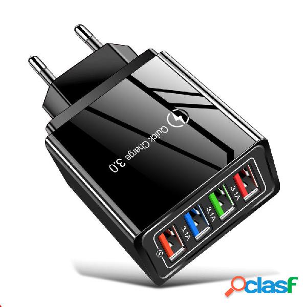 USLION 3.1A 4 porte USB QC 3.0 Caricatore rapido da viaggio