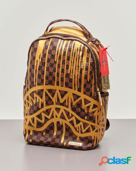 Zaino Paris Paint backpack a scacchi neri e marroni con