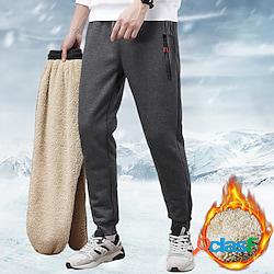 inverno caldo degli uomini pantaloni foderati in sherpa