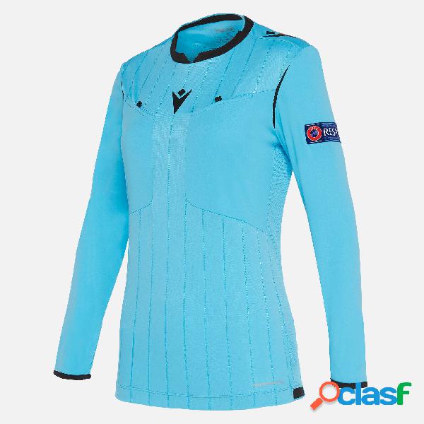 maglia arbitro donna neon blu UEFA