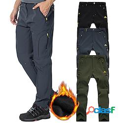 pantaloni foderati in pile da uomo pantaloni impermeabili da