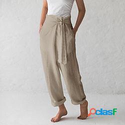 per donna vita alta pantaloni da yoga pantaloni larghi