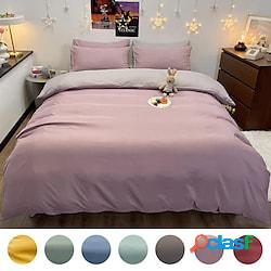 set di biancheria da letto matrimoniale king size tinta