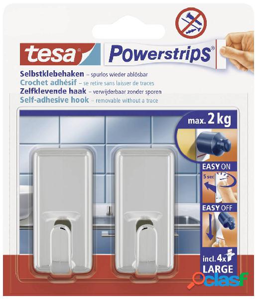 tesa POWERSTRIPS® Gancio adesivo grande Classic Cromo