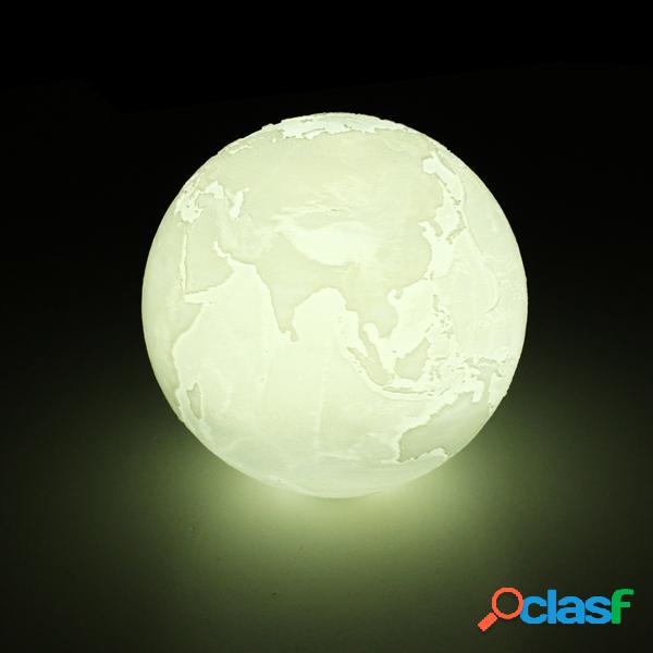 18cm 3D Earth lampada Sensore touch ricaricabile USB a