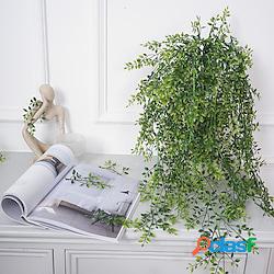 1pc pianta sempreverde appesa in rattan artificiale
