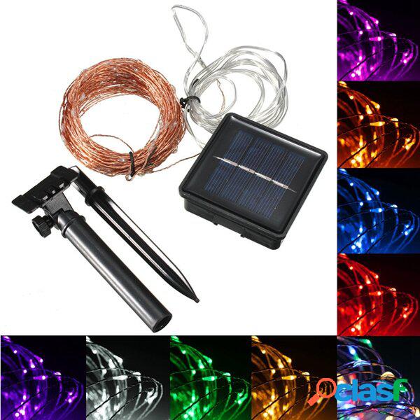 20M 200 LED solare Alimentato Rame Wire String Fairy Light