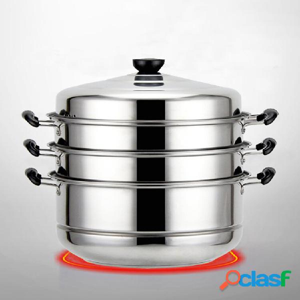 4 piani 32 centimetri vapore in acciaio inox cottura pentole