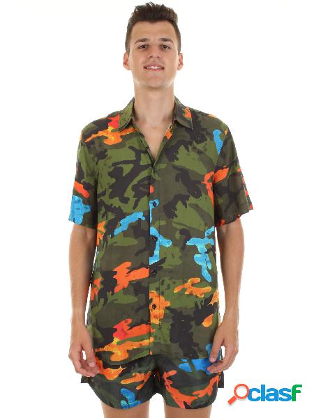 4GIVENESS camicia CAMOUFLAGE da uomo in fantasia militare