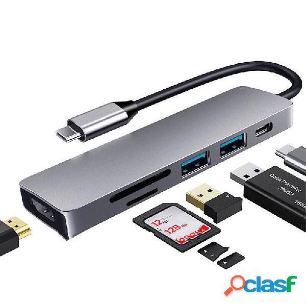 6 in 1 Tipo-C Docking Station Adattatore splitter hub USB-C