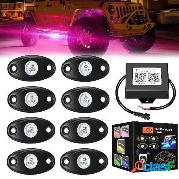 8PCS 12V USB RGB LED Luci atmosfera auto Decorazione interna