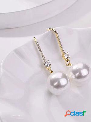925 Silver Needle Temperament Pearl Earrings