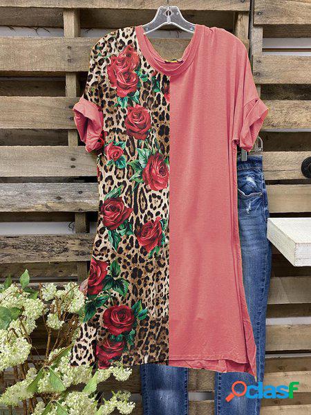 A-line Bohemian Girocollo Maniche Corte Maglieria Abito