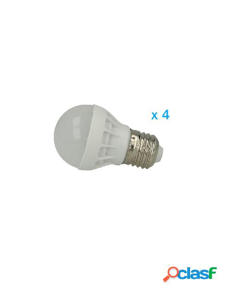 A2zworld - 4 pz lampade led e27 bulbo 3w30w bianco caldo