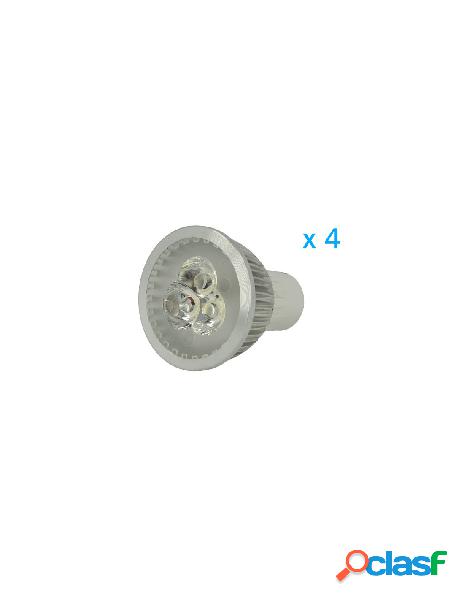 A2zworld - 4 pz lampade led mr16 gu5.3 3w 220v bianco freddo